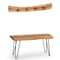 Alaterre Furniture Hairpin Natural Live Edge 36" Bench with Coat Hook Set AWDD032320 - alternate 1